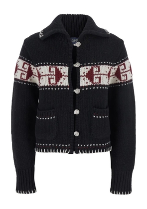 Seafarer fairisle button-down cardigan - Black