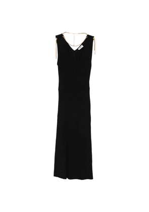 Elisabetta Franchi V-neck ribbed midi dress - Black