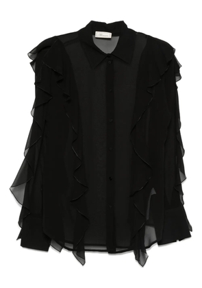 Blumarine ruffled silk shirt - Black