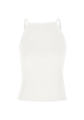 Courrèges logo-embroidered tank top - White