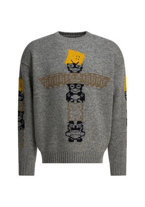 KAPITAL graphic crew neck sweater - Grey
