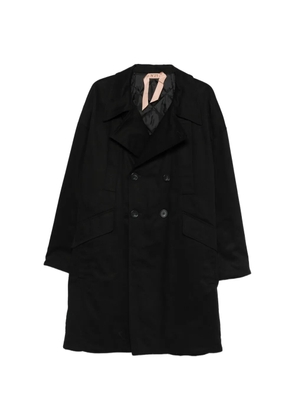 Nº21 double-breasted woven coat - Black
