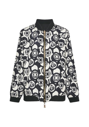 ELENA MIRO` monogram-pattern reversible jacket - Black