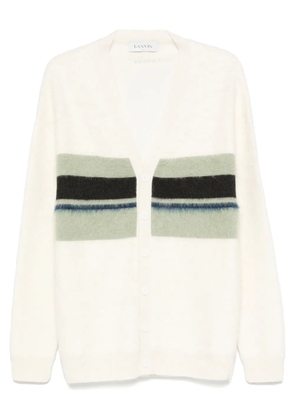 Lanvin stripe-detail cardigan - White