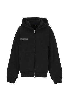 Pangaia zip front hood sweater - Black