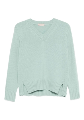 Purotatto V-neck side-split sweater - Green