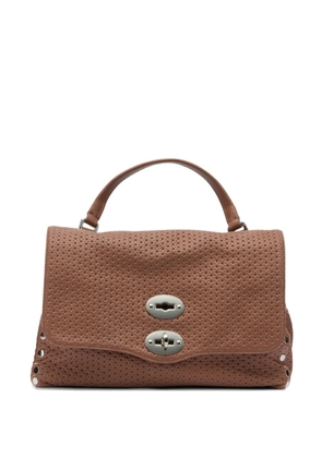 Zanellato Postina® perforated stud-embellished tote bag - Brown