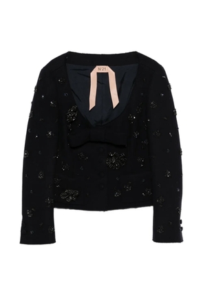 Nº21 floral-embellishment jacket - Black