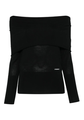 PINKO off-shoulder wool top - Black