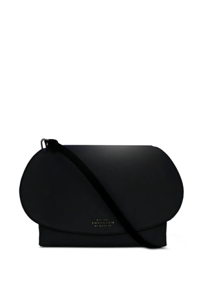 Smythson Pillow embossed-logo flap crossbody bag - Black