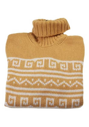 MANRICO CASHMERE geometric-patterned turtleneck sweater - Yellow