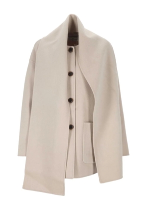 THE DYNAMIS STUDIO button-fastening cape single-breasted coat - Neutrals