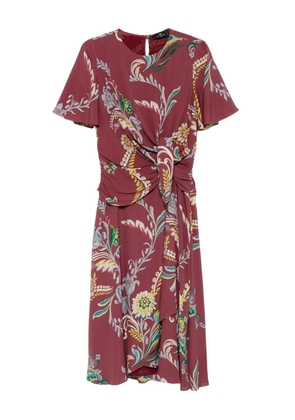 ETRO floral-print knot-detail dress - Red