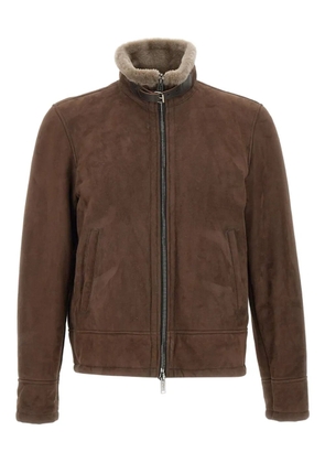 VOLFAGLI shearling-collar zip-front jacket - Brown