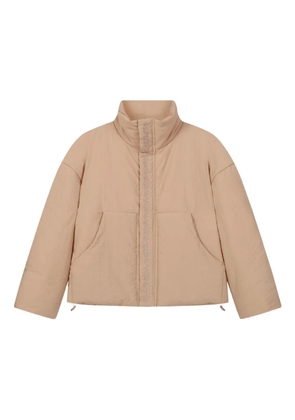 ROUGH. embroidered-detail puffer jacket - Yellow