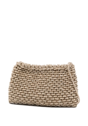 Hibourama medium Penelope crystal-embellishment clutch bag - Gold