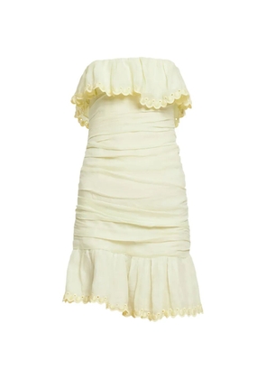 ISABEL MARANT strapless ruffled mini dress - Neutrals