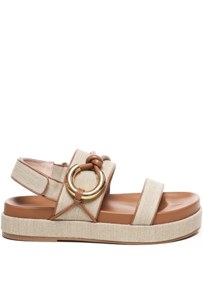 Coccinelle Carmy knotted leather sandals - Brown