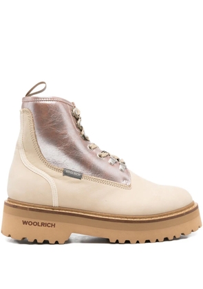 Woolrich metallic-panel lace-up boots - Neutrals