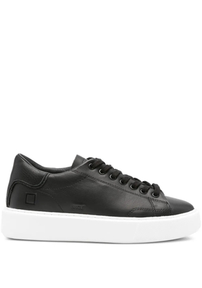 D.A.T.E. round-toe leather sneakers - Black