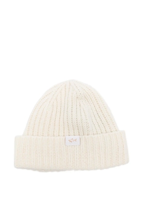 Paul & Shark ribbed wool-blend beanie hat - Neutrals