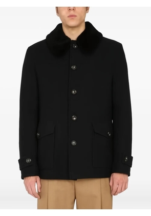 Saint James pocketed single-breasted coat - Black