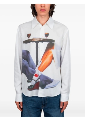 CARNE BOLLENTE Terrace Touch print long-sleeved shirt - White