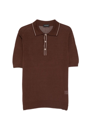 Tagliatore buttoned polo shirt - Brown