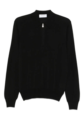 Gran Sasso half-zip wool sweater - Black