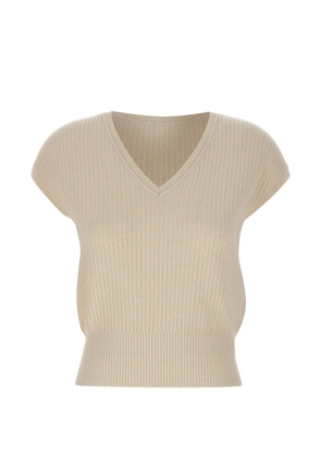 Eleventy V-neck knitted top - Neutrals