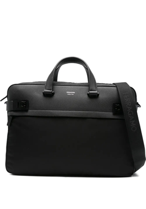Ferragamo Gancini-motif laptop bag - Black