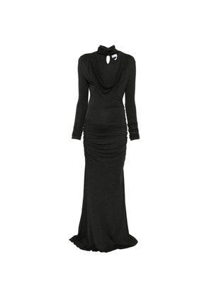 Blumarine turtleneck draped dress - Grey