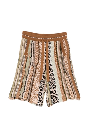 Laneus patterned drawstring shorts - Neutrals