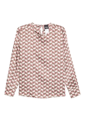 Marina Rinaldi Nerbare geometric-print blouse - Brown