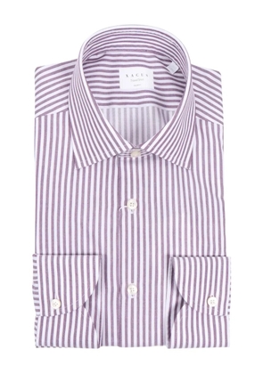 Xacus striped-pattern long-sleeve shirt - White