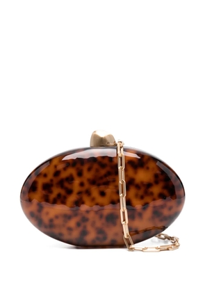 Cult Gaia patterned chain clutch bag - Brown