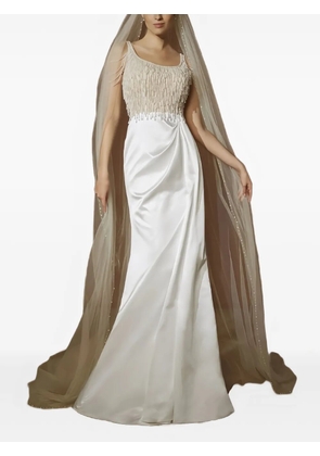 PRONOVIAS PARTY EDIT bead-embellished satin dress - White