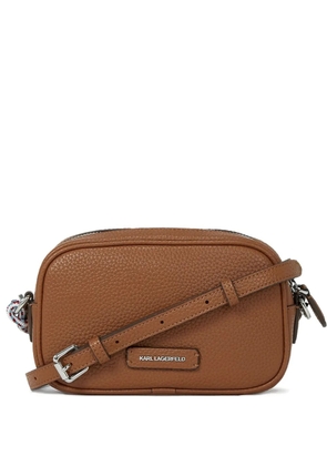 Karl Lagerfeld embellishment-logo cross body bag - Brown