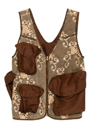 COMMUNS floral waistcoat - Brown