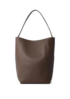 The Row large N/S Park pebble-grain leather tote bag - Brown