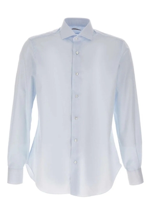 Barba classic-collar cotton shirt - Blue