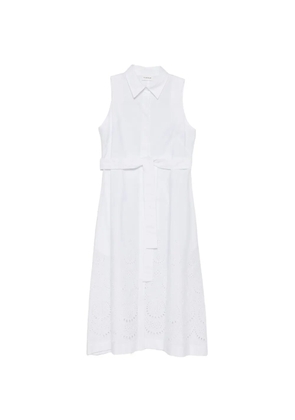 P.A.R.O.S.H. belt eyelet midi dress - White