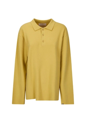 extreme cashmere N°199 Alligator knitted polo shirt - Yellow