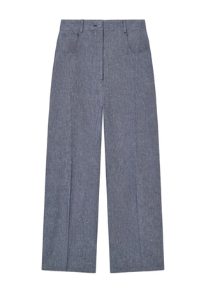 MARK KENLY DOMINO TAN Pella button-fastening wide-leg trousers - Blue