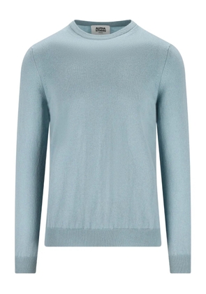 ALPHA STUDIO crew neck cashmere sweater - Blue