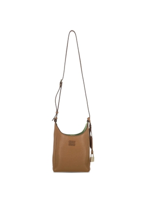 Miu Miu logo lock leather shoulder bag - Brown