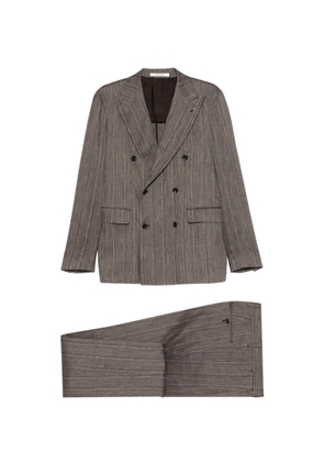 Tagliatore double-breasted striped-pattern suit - Grey