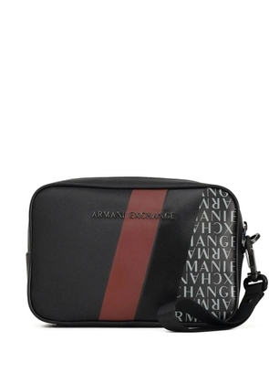 Armani Exchange logo-detail stripe clutch bag - Black