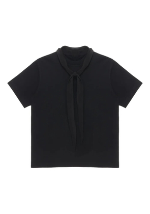 Carven scarf-collar cotton T-shirt - Black