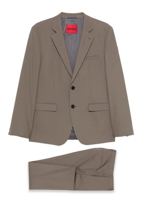 HUGO wool blend single-breasted suit - Brown